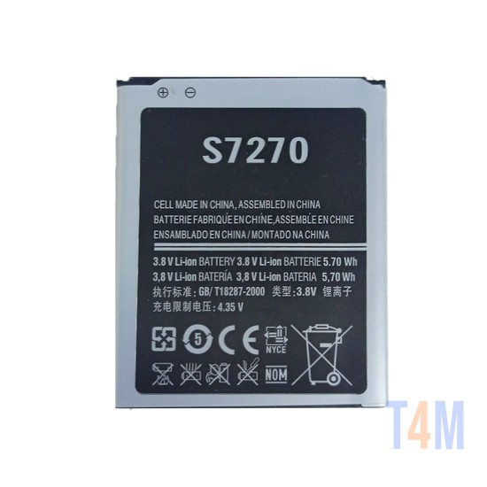 Battery Samsung S7262/S7390/S7898/S7270/Galaxy Ace 3 3g/S7272/G318 B100AE 1500mAh